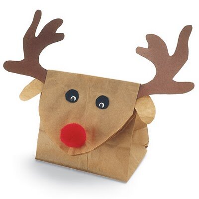 Manualidades navideñas Bolsa de regalo con forma de reno