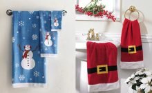 Toallas para decorar baño en Navidad