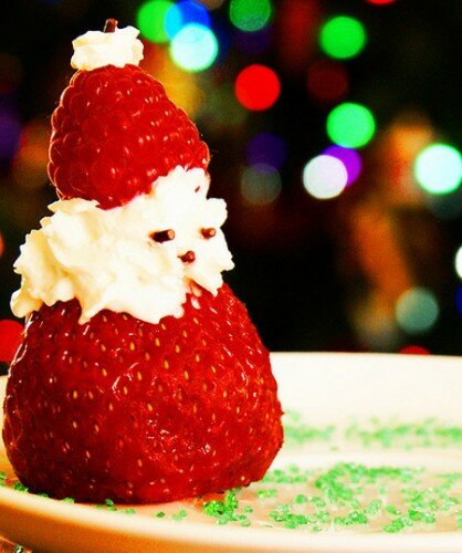 Papá Noel de frutilla y frambuesa