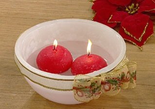 Centro de mesa navideño Cuenco con velas flotantes