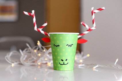 Como decorar vasos – renos para Navidad