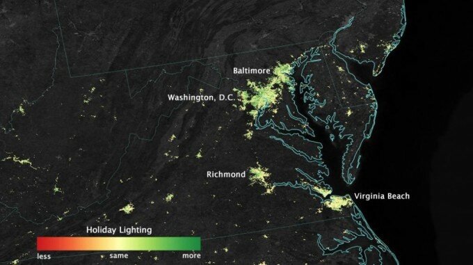 imagenes satelitales de iluminacion navideña
